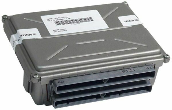 Programmed 2003-2006 Avalanche 1500 PCM 12582605. Shows the metal housing and multi-pin connectors for a direct-fit replacement to solve no-start issues.