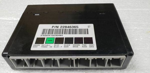 Programmed 2012-2014 Tahoe BCM part 22846365, showing the main housing and electrical connector ports for a plug-and-play installation.