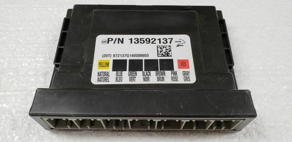 Programmed 2015 Yukon XL 1500 BCM, part 13506936, showing the main connectors. This plug-and-play module fixes common GM electrical faults.