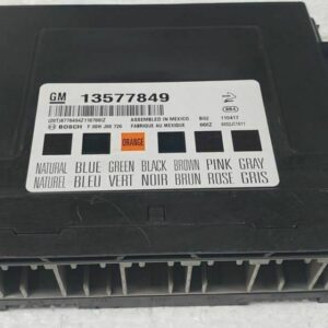 Programmed 2011 Cruze BCM compatible with part 13577850. Shows the module's plastic housing and main connectors. A plug-and-play solution to fix erratic electrical issues.