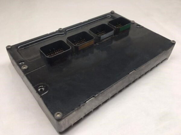 Front view of a 2008-2010 Caravan Engine Computer, part 68031313AA, showing the main electrical connectors. This pre-programmed ECM fixes running issues.