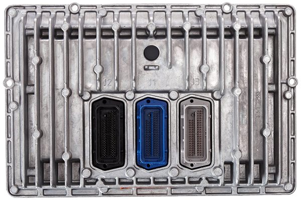 2012 Silverado ECM Engine Control Module 12648344 for 6.6L Duramax engines, front view showing connectors.