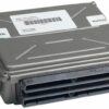 Front view of the 2002-2004 Sierra 3500 PCM, part 12210729, for Duramax diesel engines. This pre-programmed module fixes communication errors and no-start conditions.